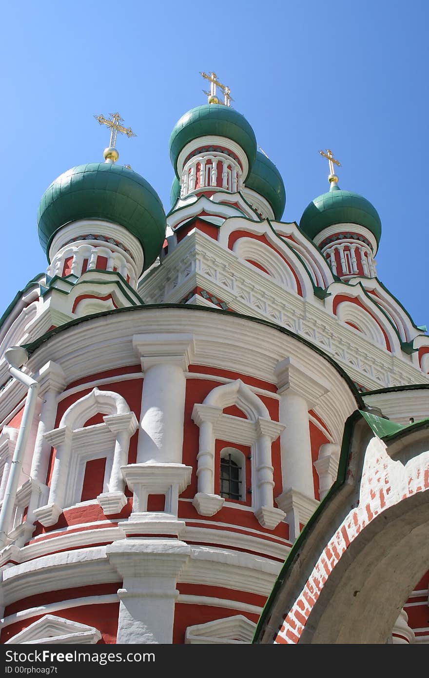 Domes of old church in Moscow