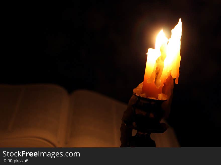 Candle & book