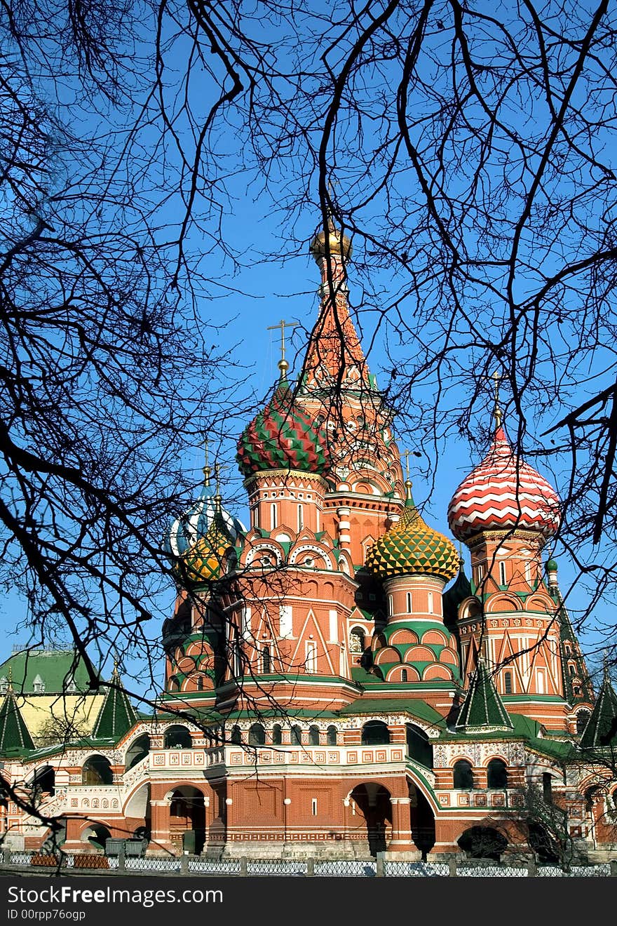 St. Basil Cathedral on the Red Square in Moscow in winter. St. Basil Cathedral on the Red Square in Moscow in winter