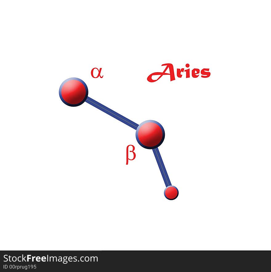 It's the constellation of aries, blue and red. There are the big and the small stars, the greek letters to indicate them, and the text Aries. The letters and the text can be easily deleted if you do not like it!. It's the constellation of aries, blue and red. There are the big and the small stars, the greek letters to indicate them, and the text Aries. The letters and the text can be easily deleted if you do not like it!