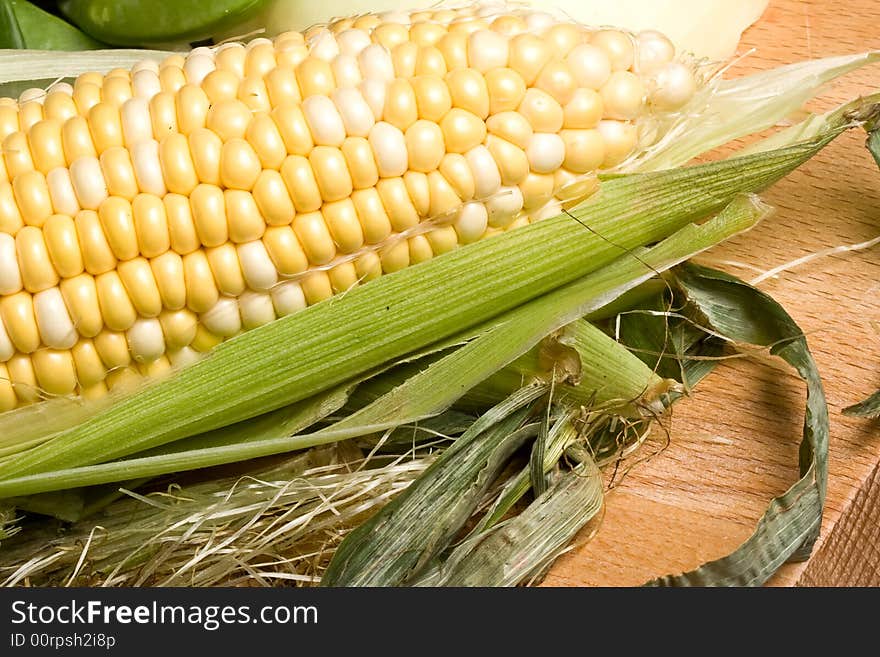 Macro shot of fresh ripe sweet corn. Macro shot of fresh ripe sweet corn