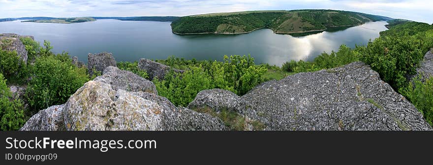 Panorama of the river Dnestr