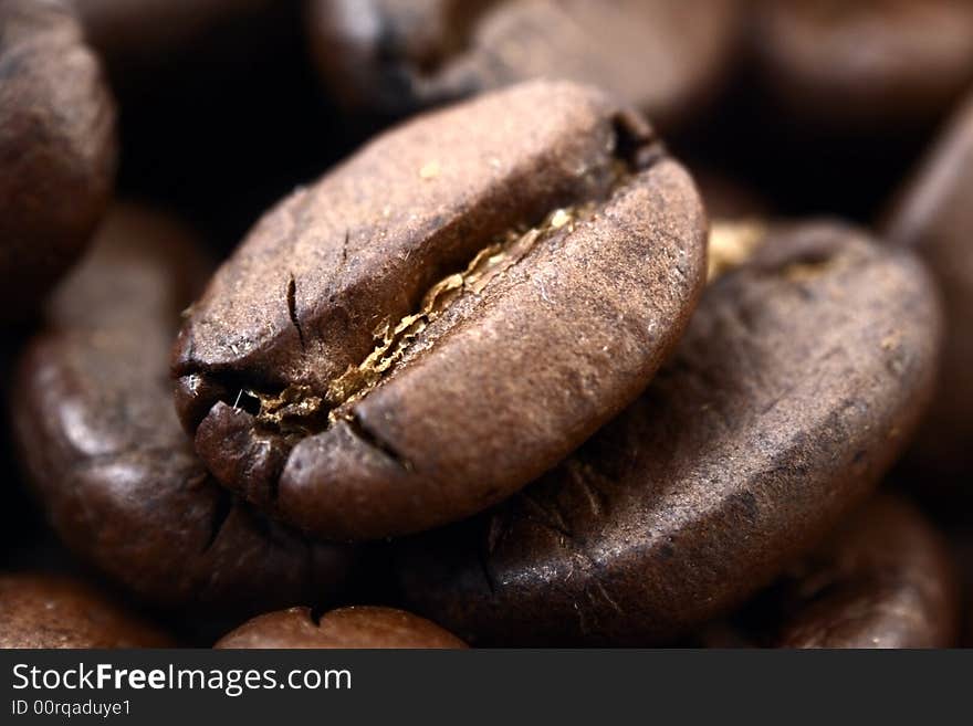 Coffee grain macro shoot as background