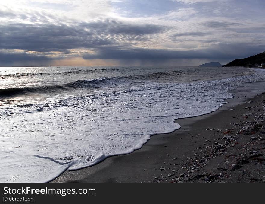 Krimea, Ukraine, black sea, after thunderstorm. Krimea, Ukraine, black sea, after thunderstorm...