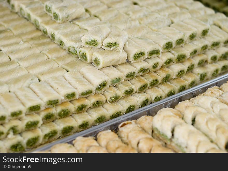 Arabic sweets on the tray