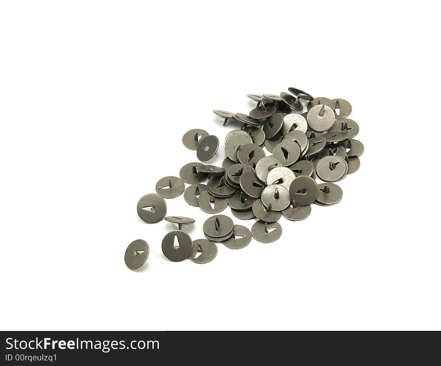 Pins isolated on a white background