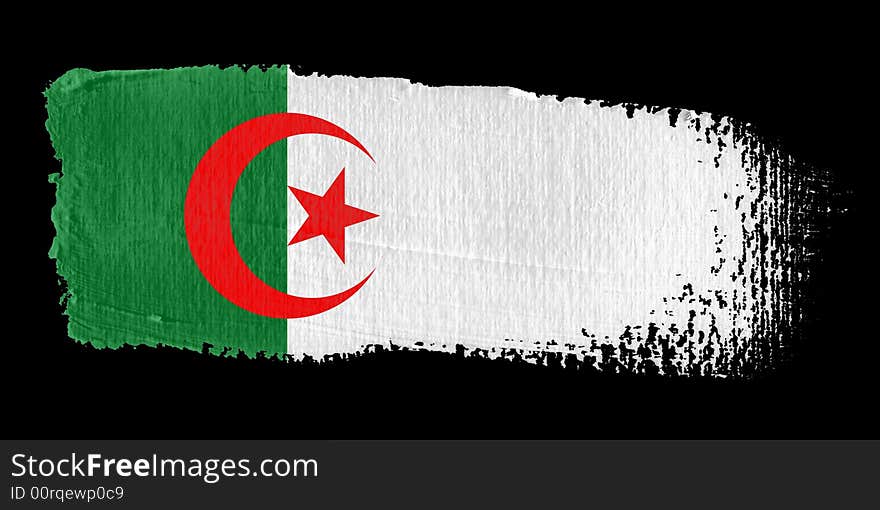 Brushstroke Flag Algeria