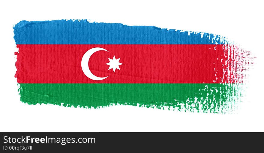 Brushstroke Flag Azerbaijan