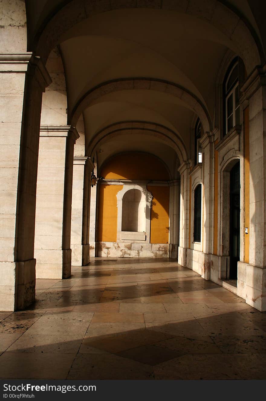 Archway in Parco de Comercio, Lisbon, Portugal. Archway in Parco de Comercio, Lisbon, Portugal