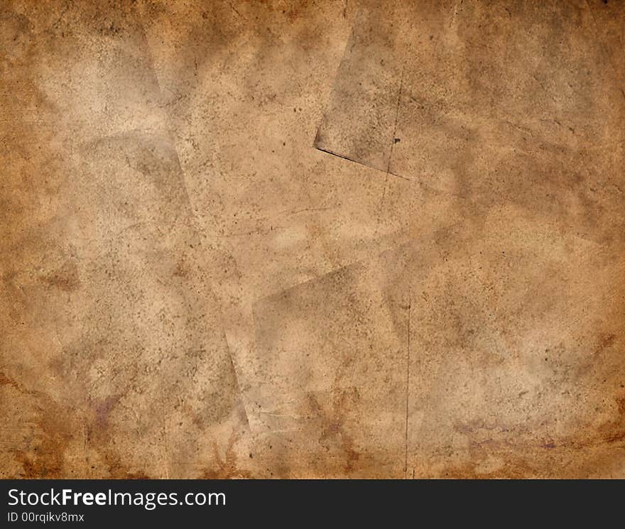 High resolution image of a dirty grungy piece of paper, made of separate paper pieces and including stains and marks. High resolution image of a dirty grungy piece of paper, made of separate paper pieces and including stains and marks.