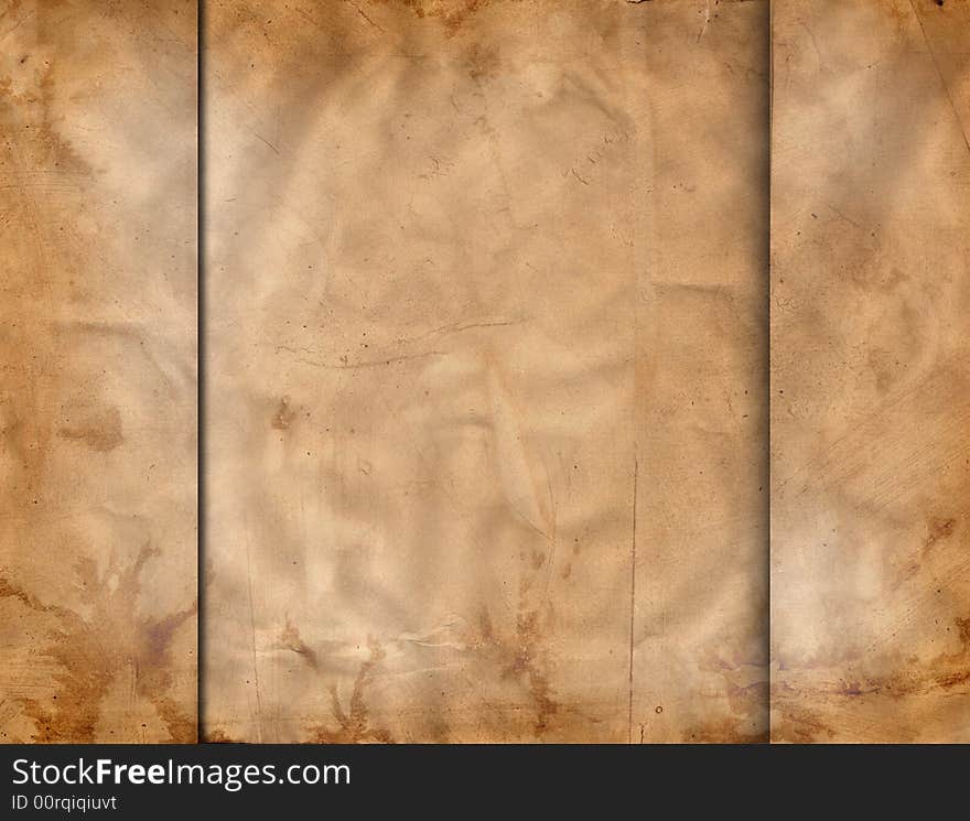 High resolution image of a dirty grungy piece of paper, made of separate paper pieces and including stains and marks. High resolution image of a dirty grungy piece of paper, made of separate paper pieces and including stains and marks.