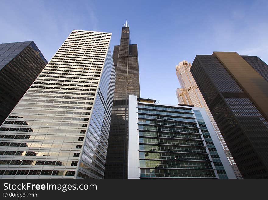 Looking up in downtown Chicago