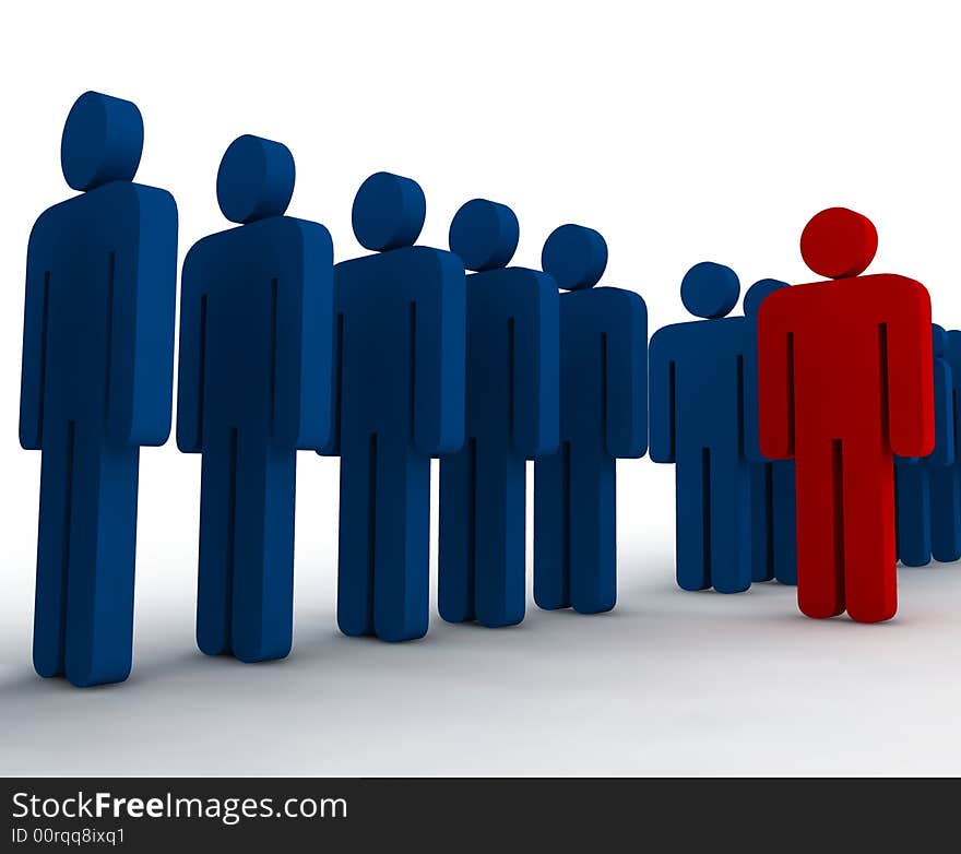 3d people - outsider - illustration on white background