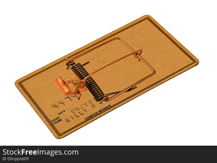 Credit card that looks like a mouse trap. Credit card that looks like a mouse trap