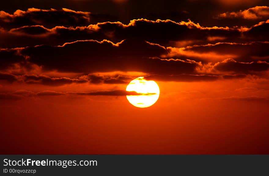 Picture of a beautiful sunset over the carribean sea. Picture of a beautiful sunset over the carribean sea