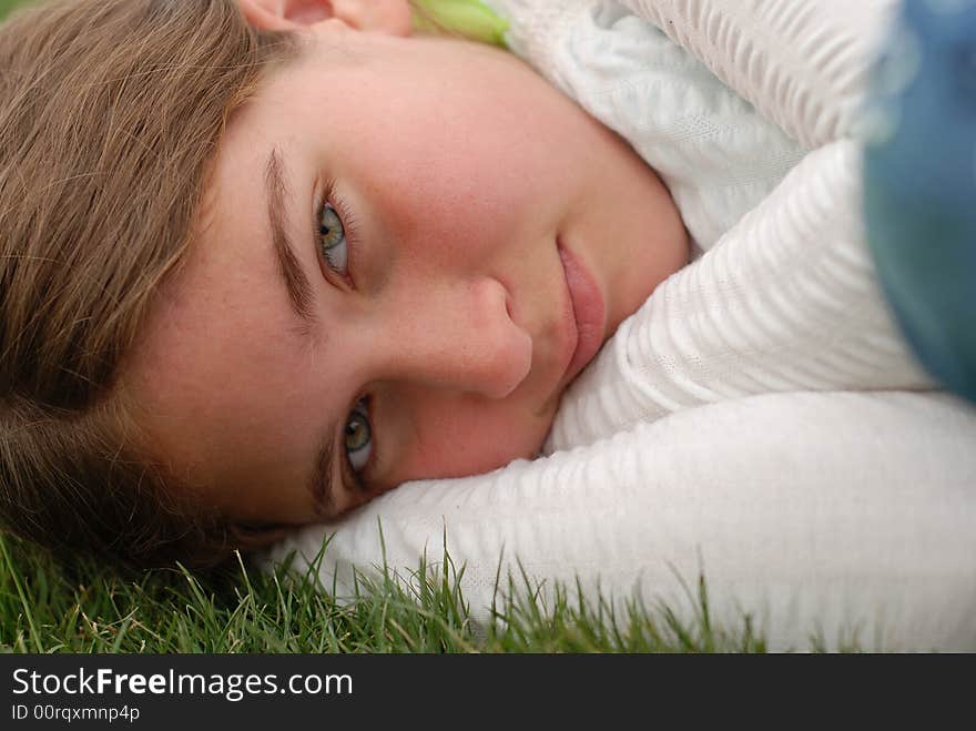 Young and happy girl is enjoying herself outdoors. Young and happy girl is enjoying herself outdoors