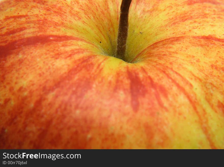 Detail of a red and yellow apple