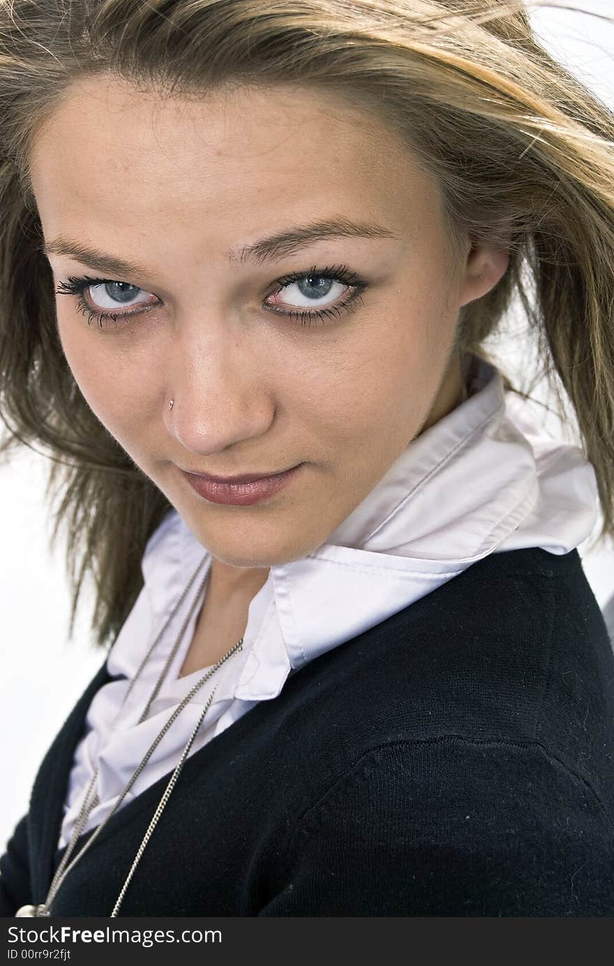 Beautiful girl posing in studio. Beautiful girl posing in studio