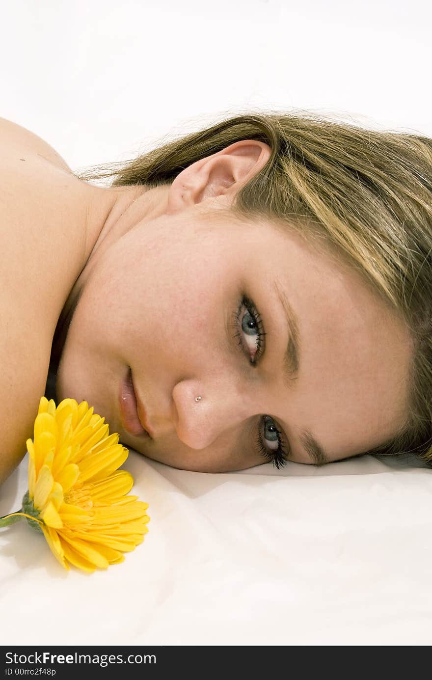 Girl relaxing after a massage. Girl relaxing after a massage