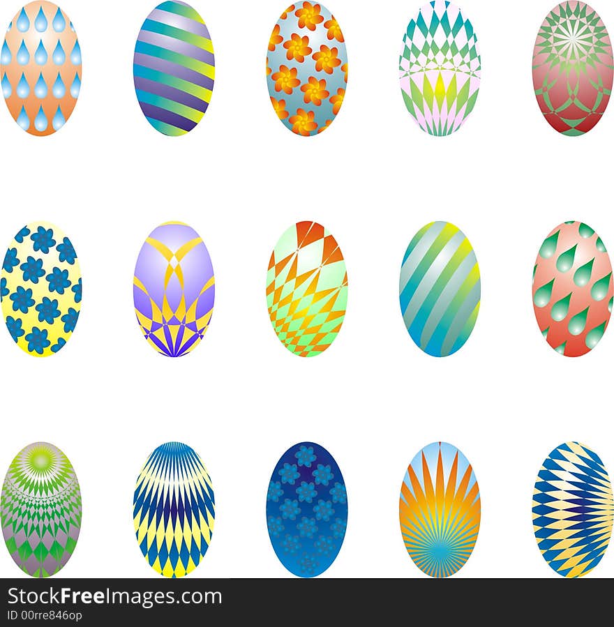 Collection of easter eggs - vector. Collection of easter eggs - vector