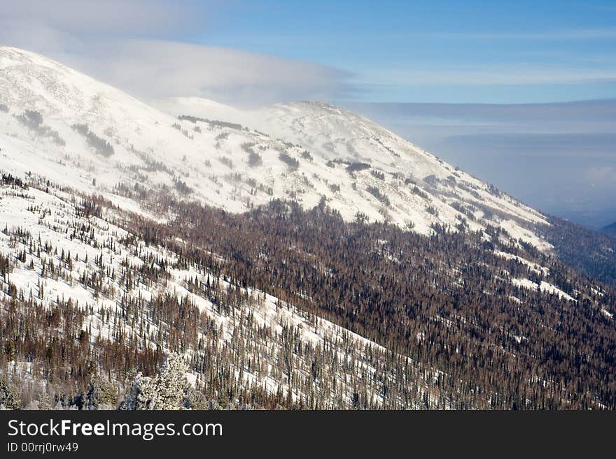 Alpine Slope Covered With Snow