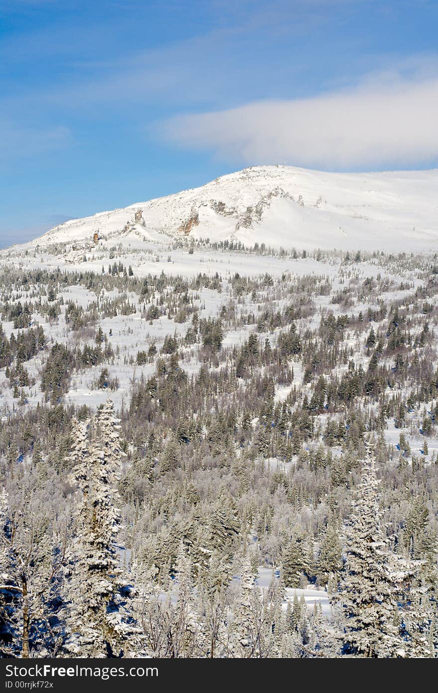 Alpine Slope Covered With Snow