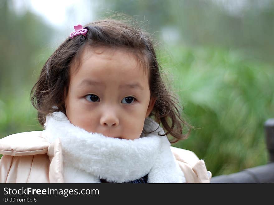 A beautiful little girl outdoor. A beautiful little girl outdoor