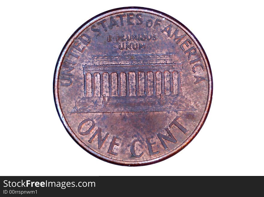 Isolated US penny back