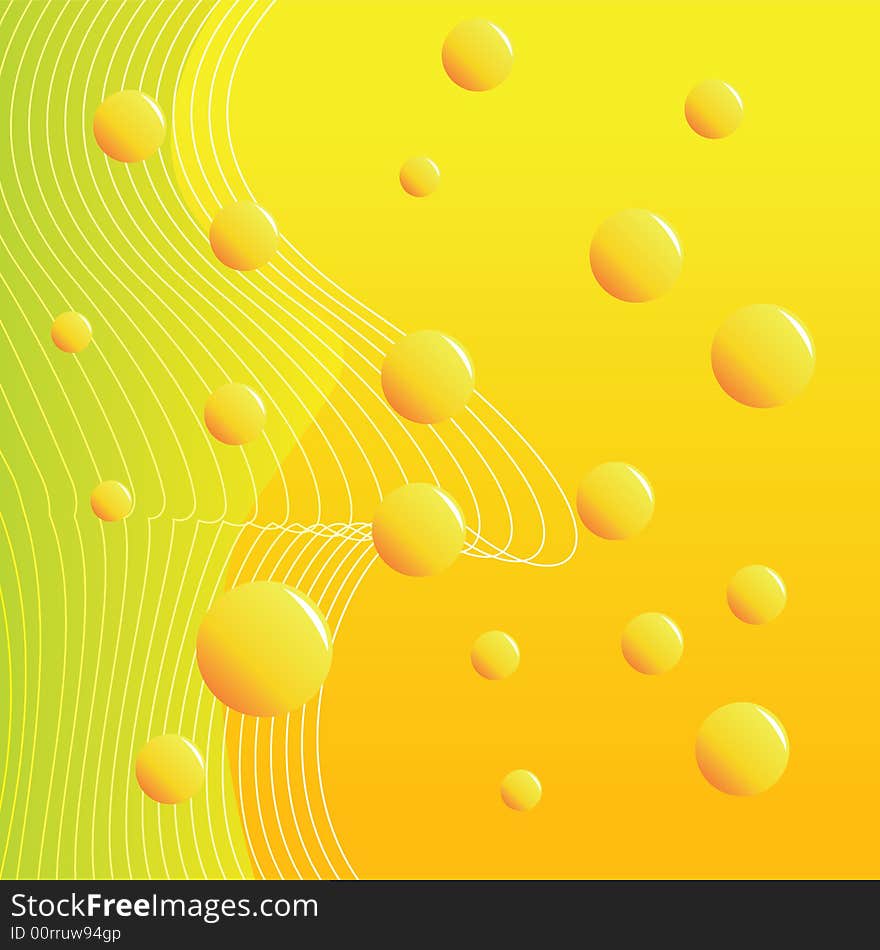 Yellow background with bubbles