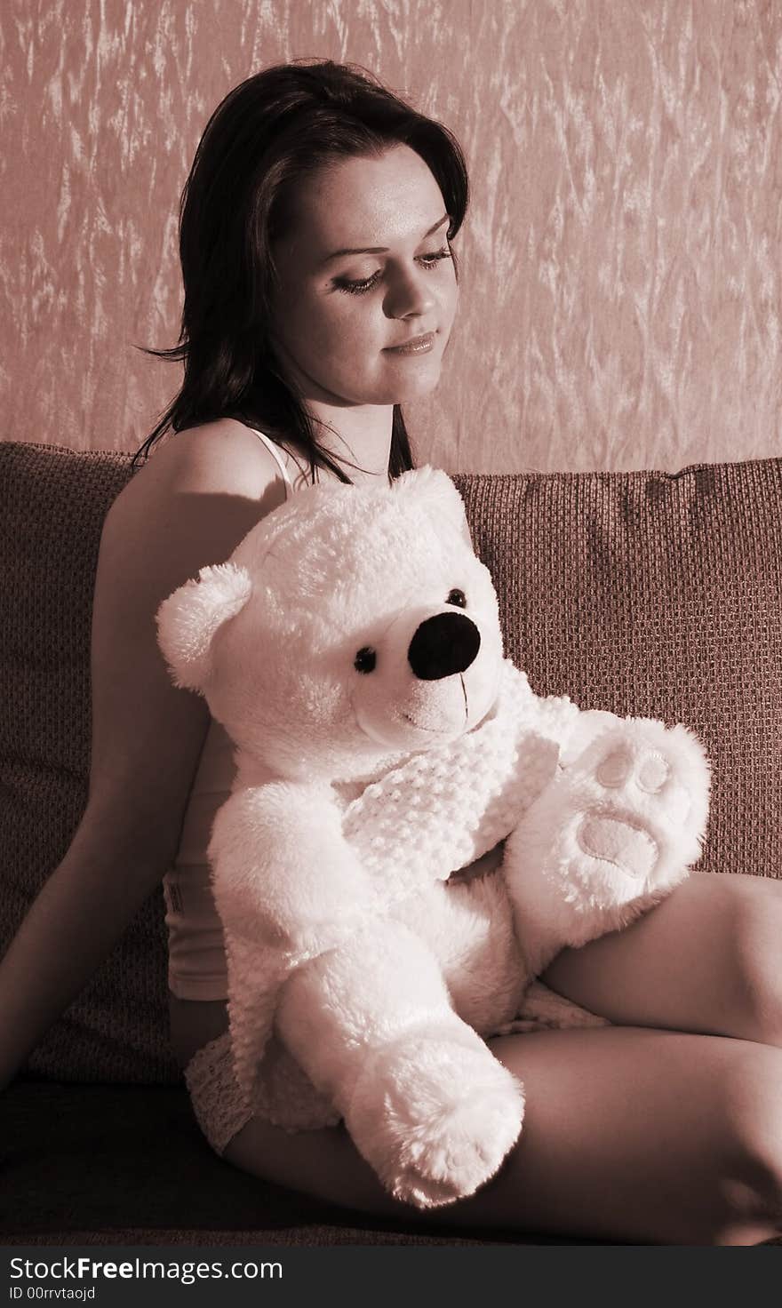 Girl With A Toy Bear