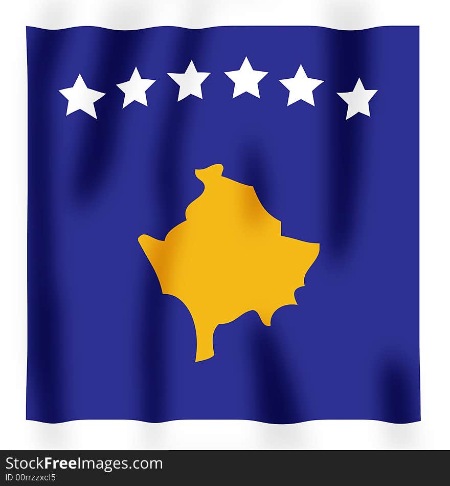 Rippled image of the new Kosovan flag. Rippled image of the new Kosovan flag