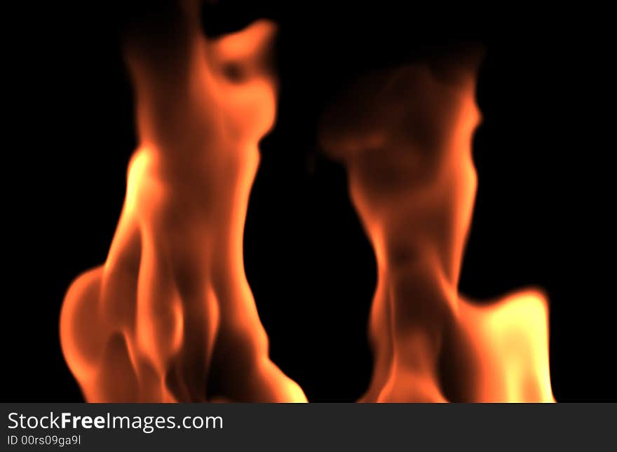 Close-up of fire and flames on a black background