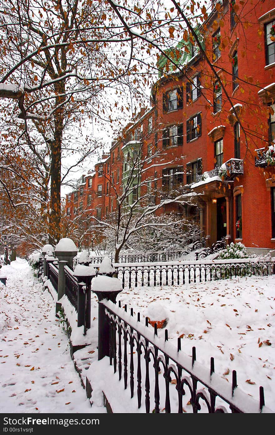 Stock image of a snowing winter at Boston, Massachusetts, USA. Stock image of a snowing winter at Boston, Massachusetts, USA