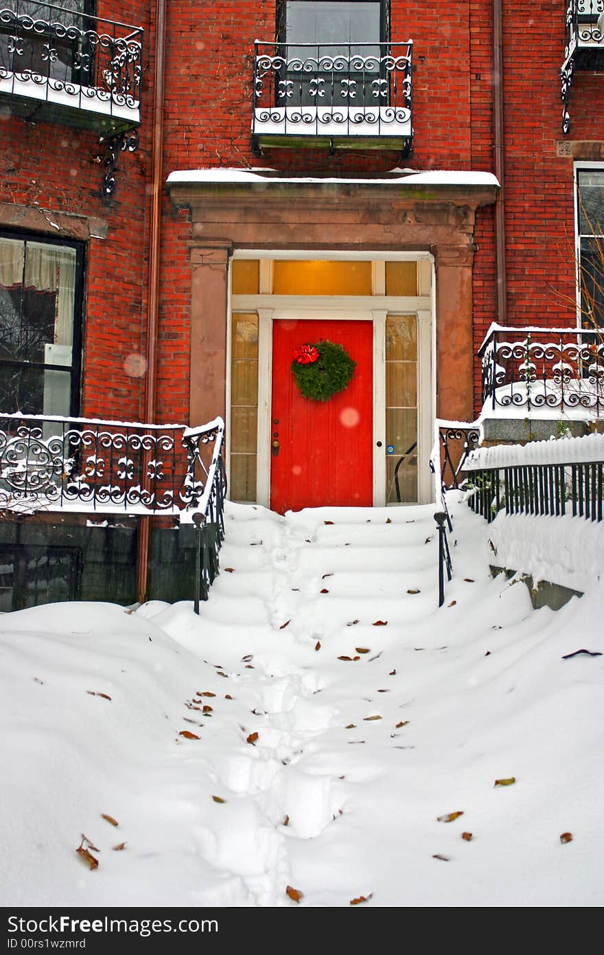 Stock image of a snowing winter at Boston, Massachusetts, USA. Stock image of a snowing winter at Boston, Massachusetts, USA