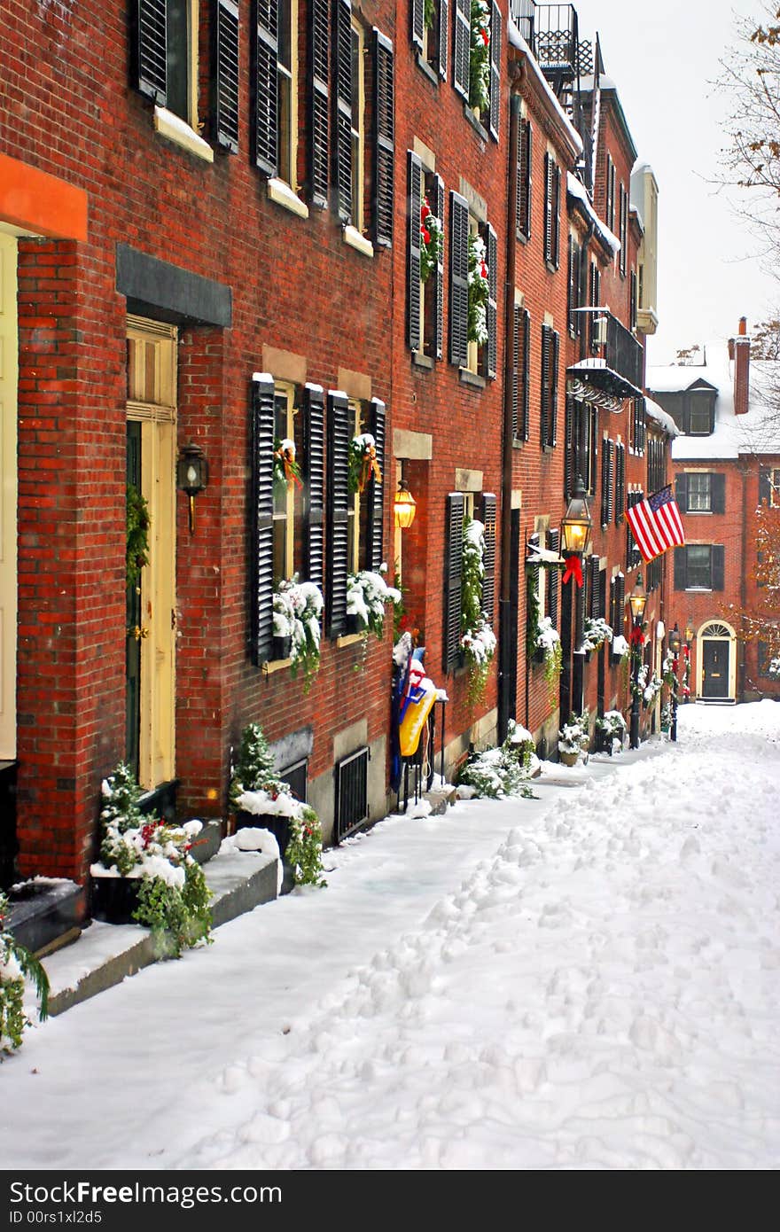 Stock image of a snowing winter at Boston, Massachusetts, USA. Stock image of a snowing winter at Boston, Massachusetts, USA