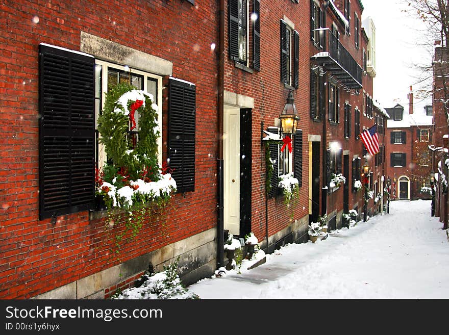 Stock image of a snowing winter at Boston, Massachusetts, USA. Stock image of a snowing winter at Boston, Massachusetts, USA