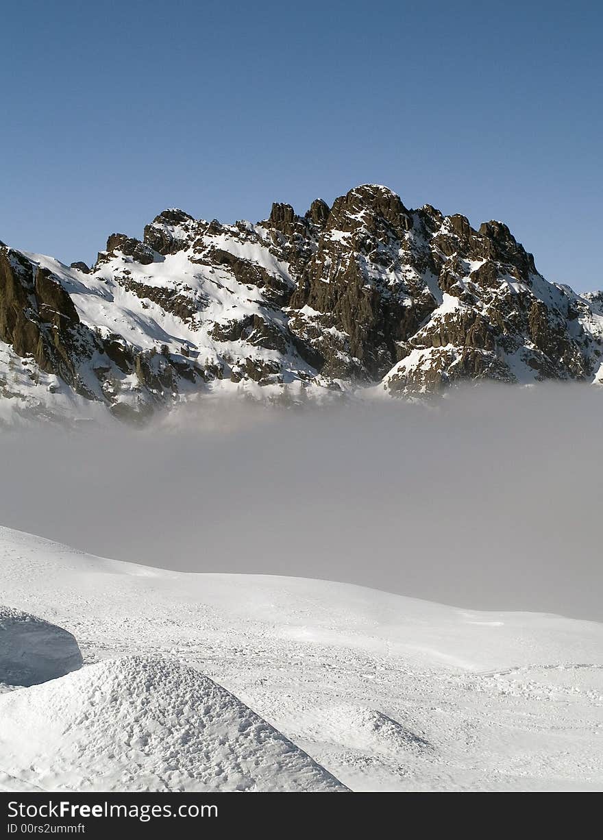 Mountain and clouds