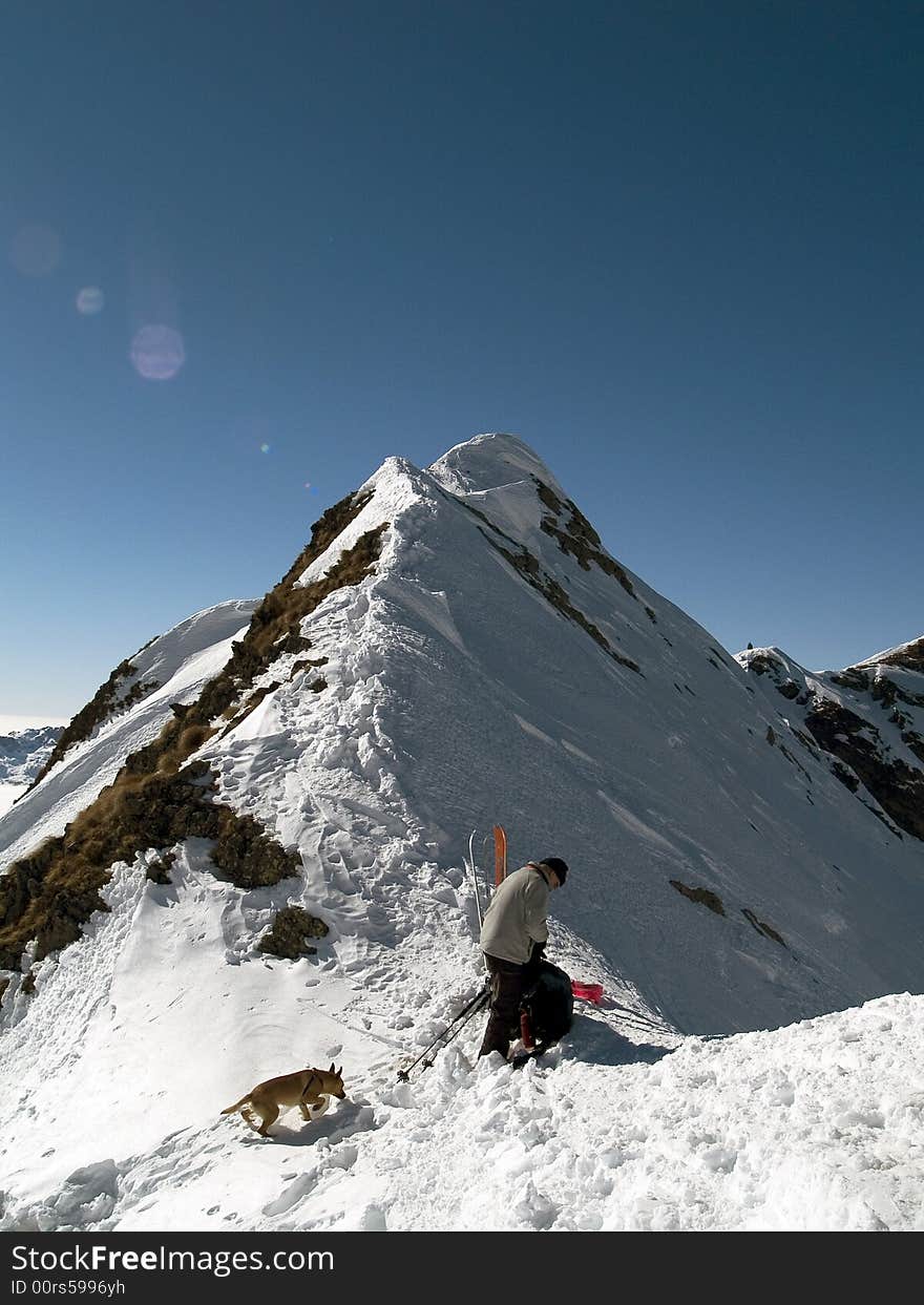 On the top of a mountain in italy. On the top of a mountain in italy