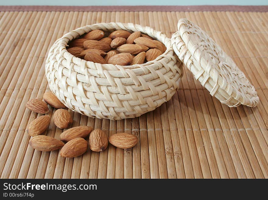 Almonds in the basket