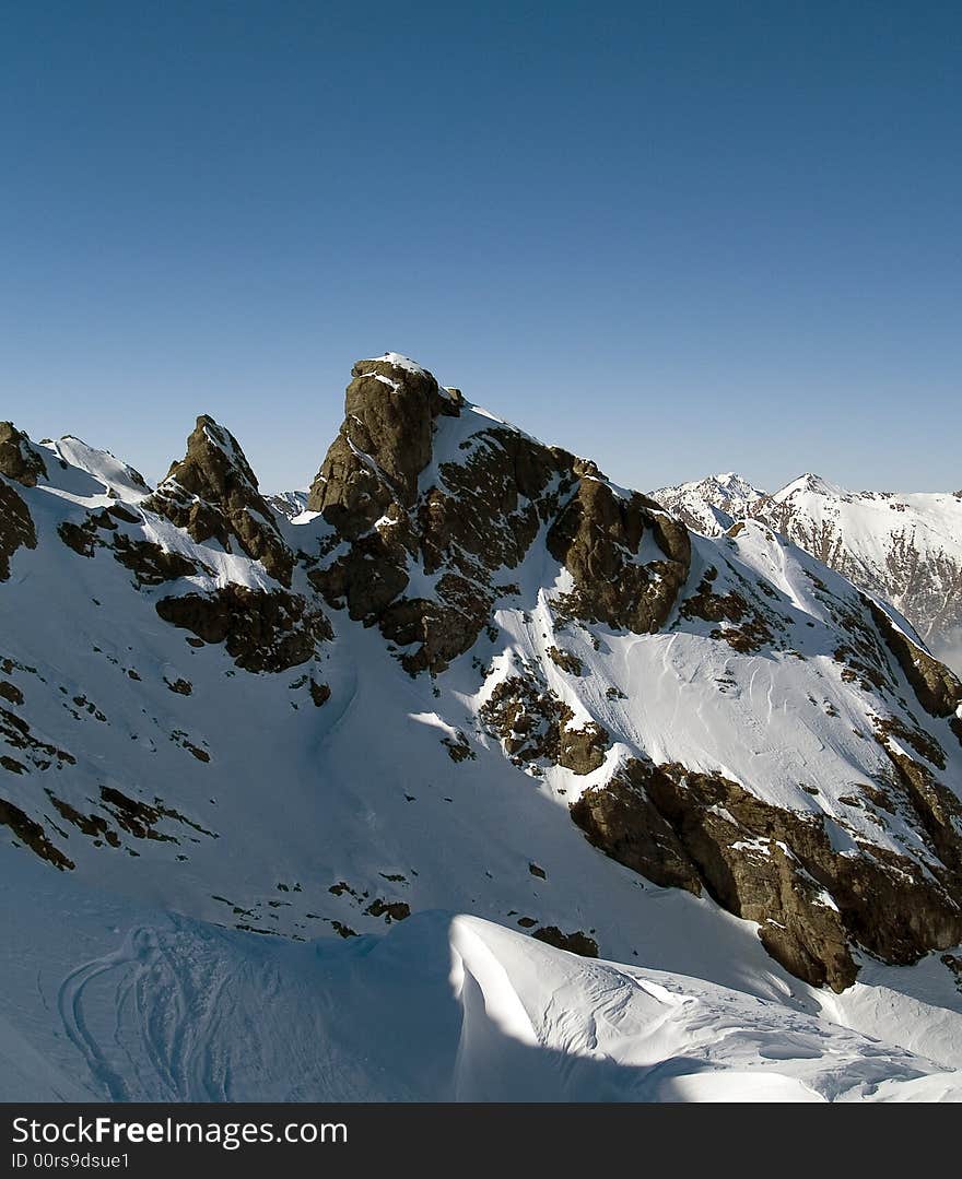 On the top of a rocky mountain in italy. On the top of a rocky mountain in italy