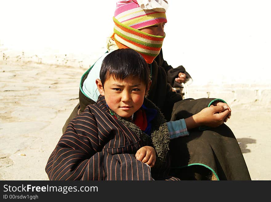 Tibetan Boy and Mother