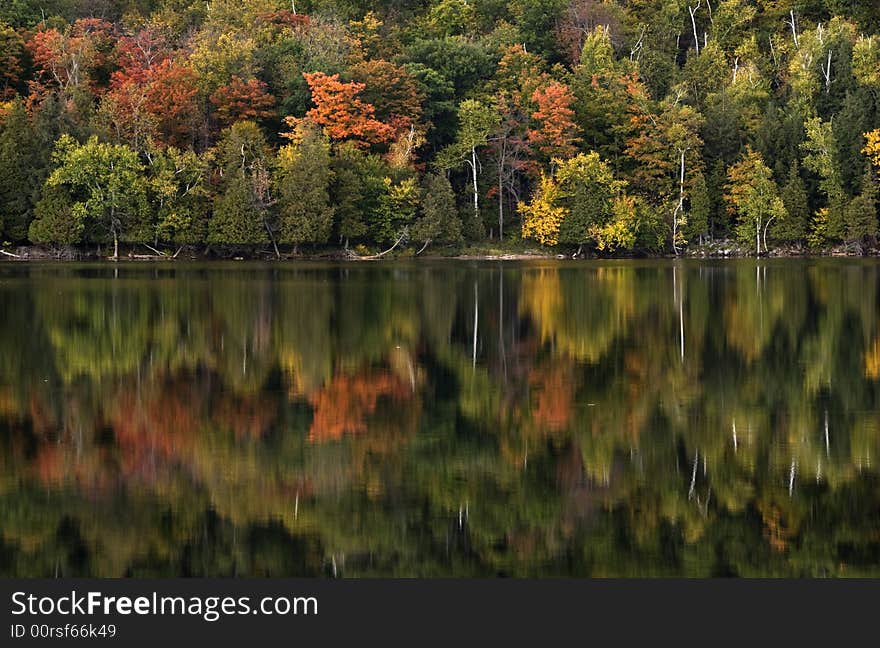 Fall lake reflection