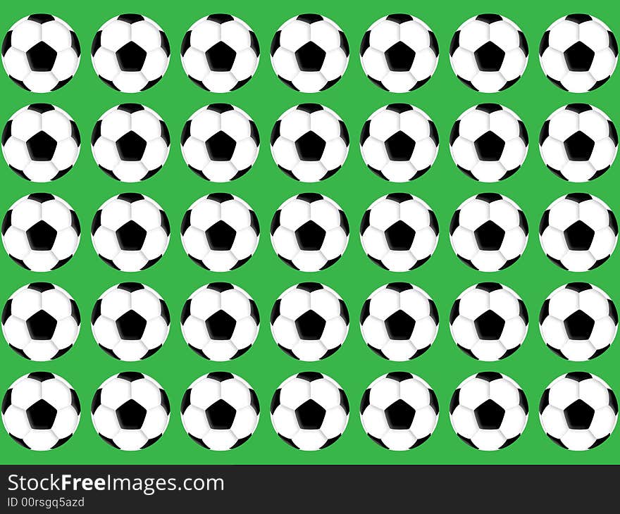 Football on a green background