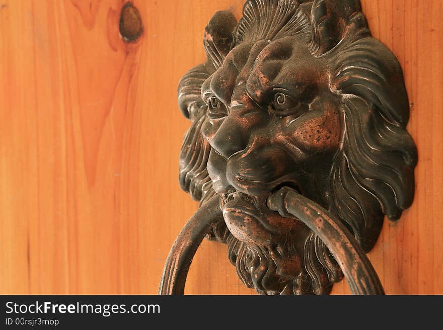 The lion head door bell. The lion head door bell