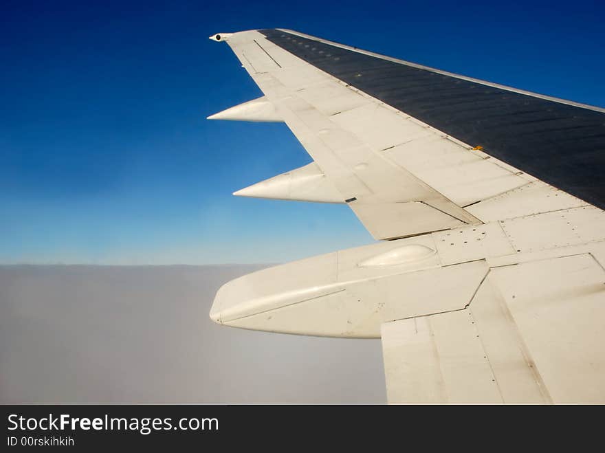 Looking outside from a plane. Looking outside from a plane