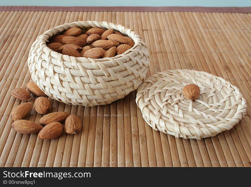 Almonds in the basket