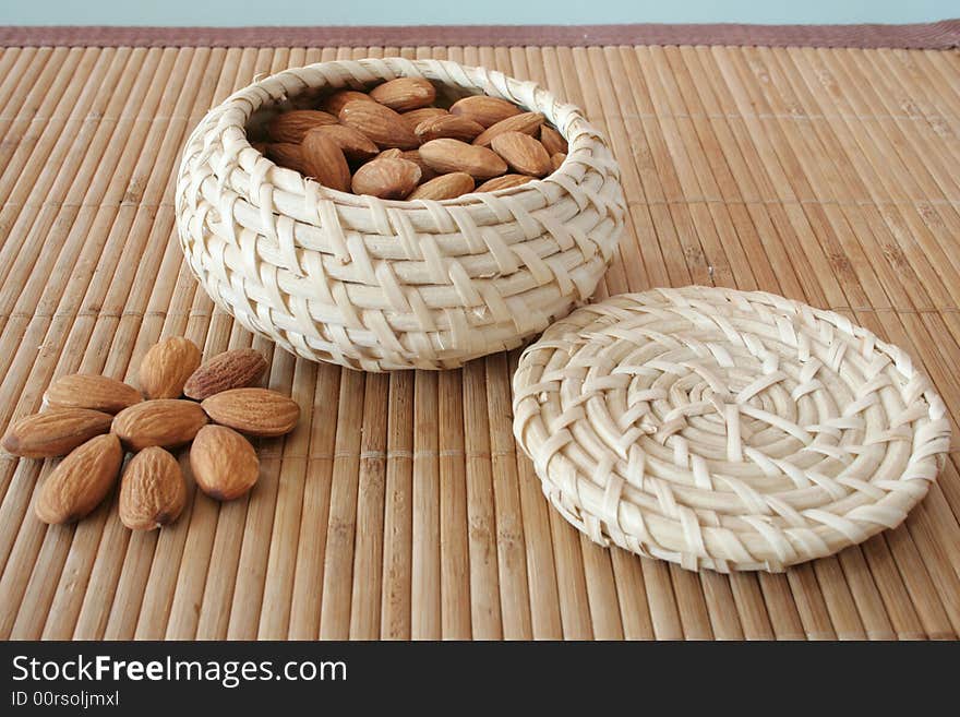 Almonds in the basket