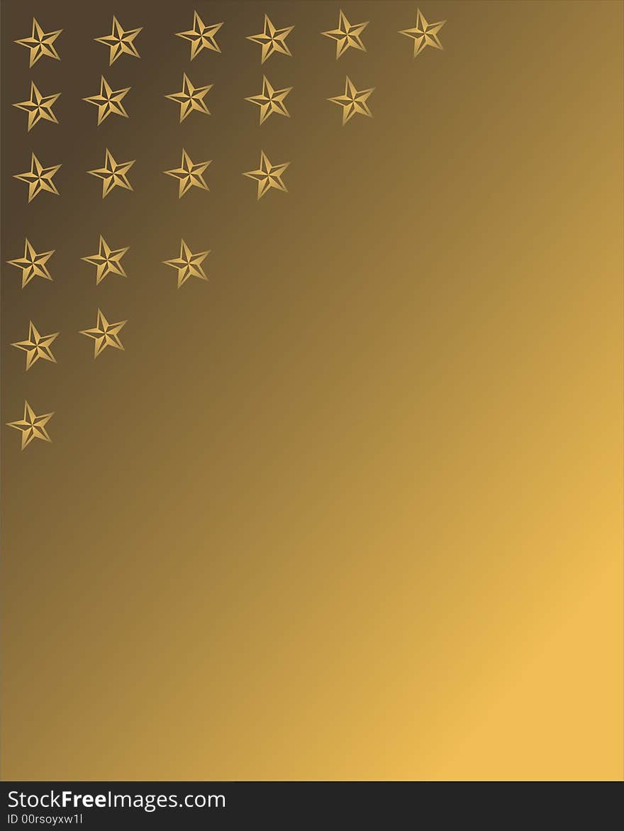 Golden stars - golden background - illustration