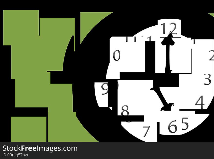 A simple illustration of a clock with the hour and minute hands at five o'clock. A simple illustration of a clock with the hour and minute hands at five o'clock