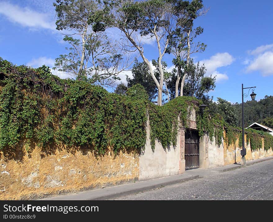 cobbled street in Antigua Guatemala